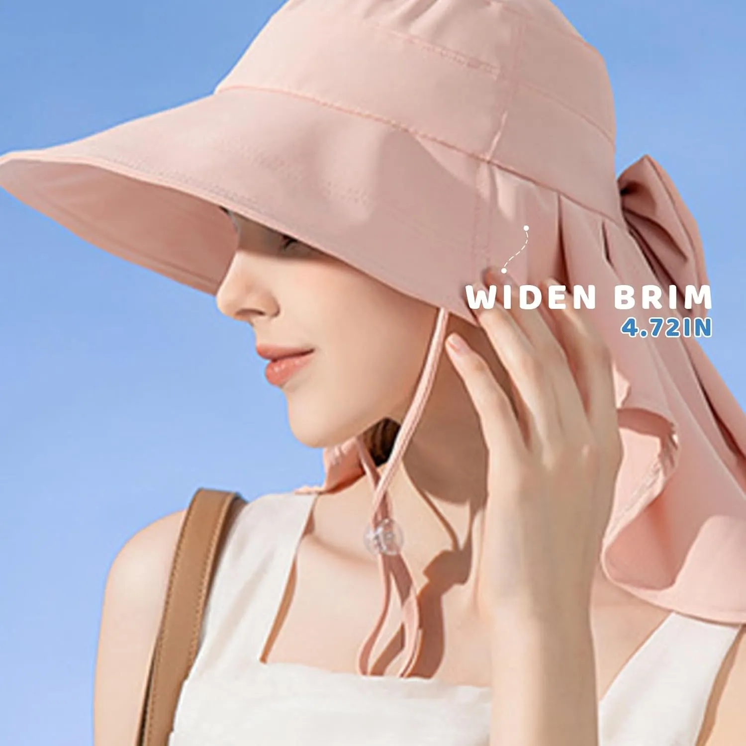 Womens Sun Hat UPF 50  Wide Brim Gardening Hat with Neck Flap