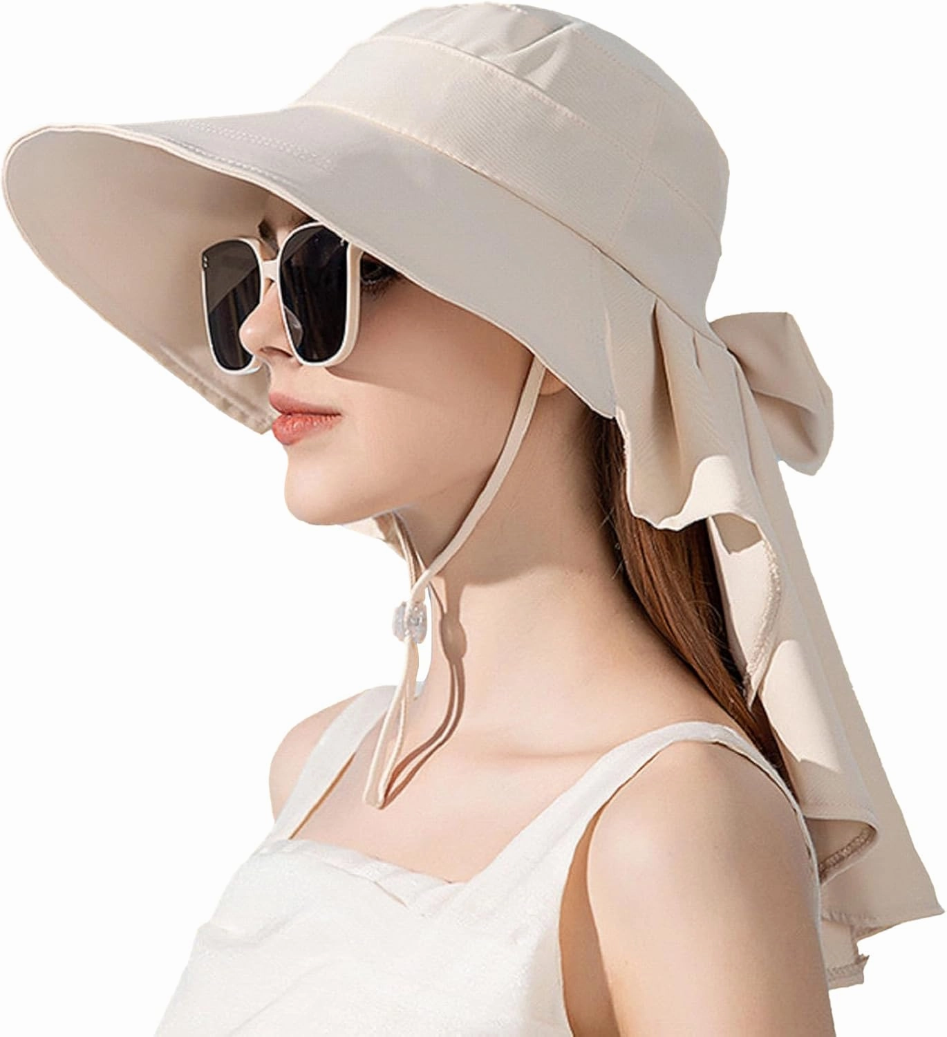 Womens Sun Hat UPF 50  Wide Brim Gardening Hat with Neck Flap
