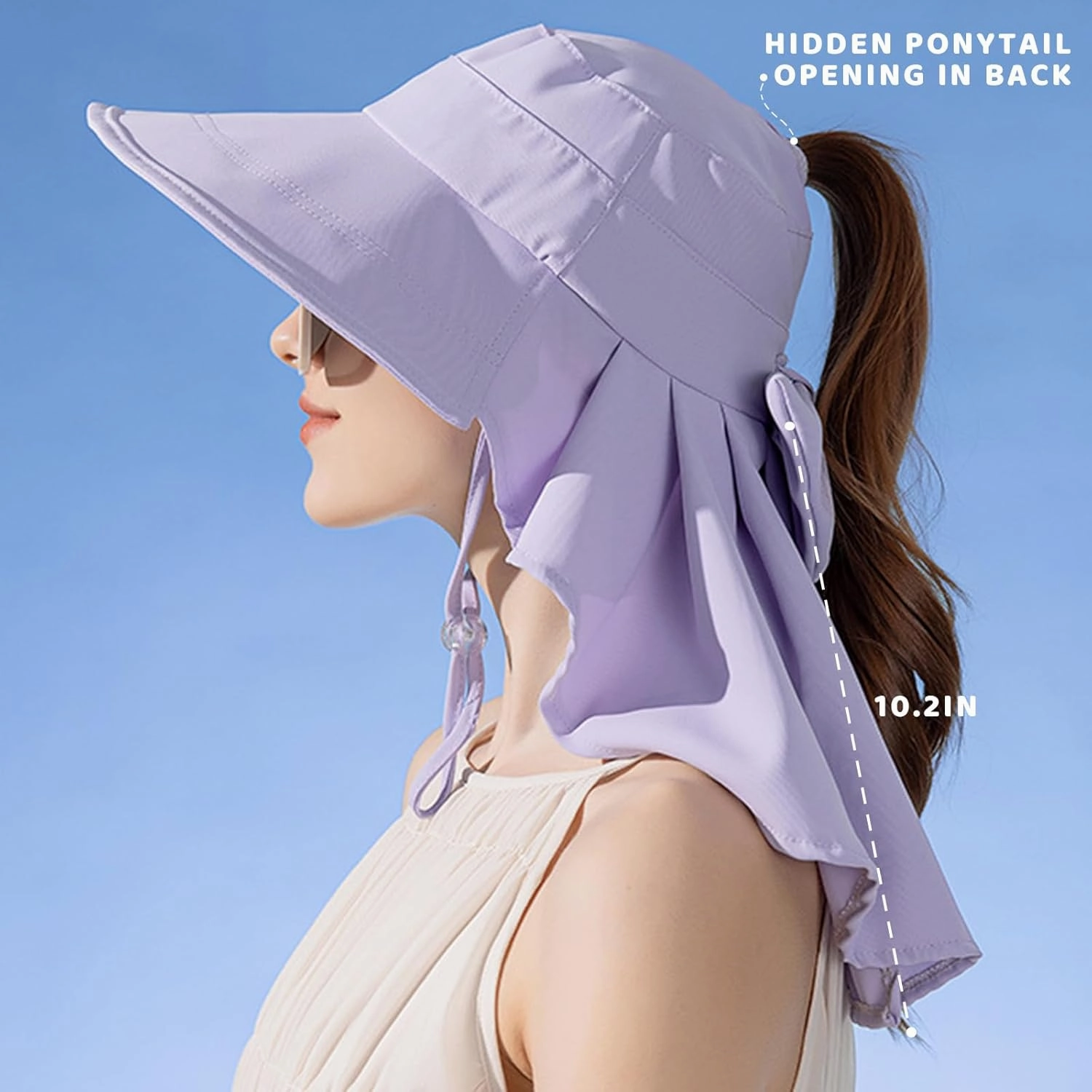 Womens Sun Hat UPF 50  Wide Brim Gardening Hat with Neck Flap