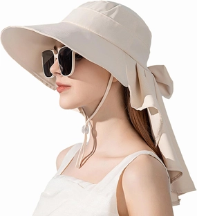 Womens Sun Hat UPF 50  Wide Brim Gardening Hat with Neck Flap
