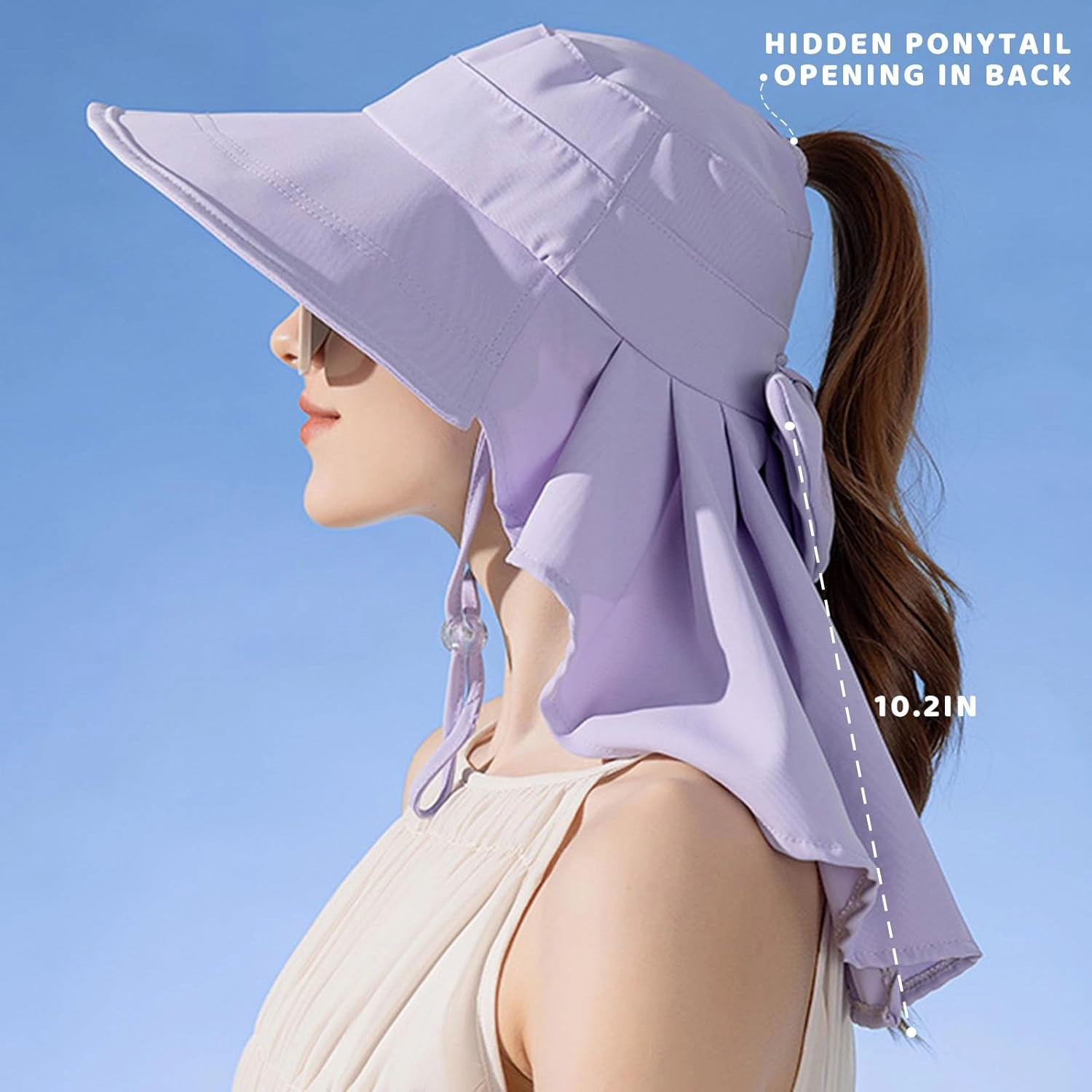 Womens Sun Hat UPF 50  Wide Brim Gardening Hat with Neck Flap