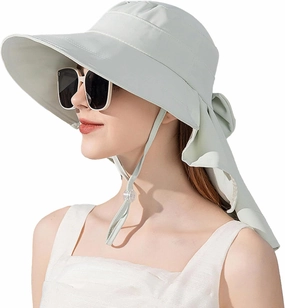 Womens Sun Hat UPF 50  Wide Brim Gardening Hat with Neck Flap