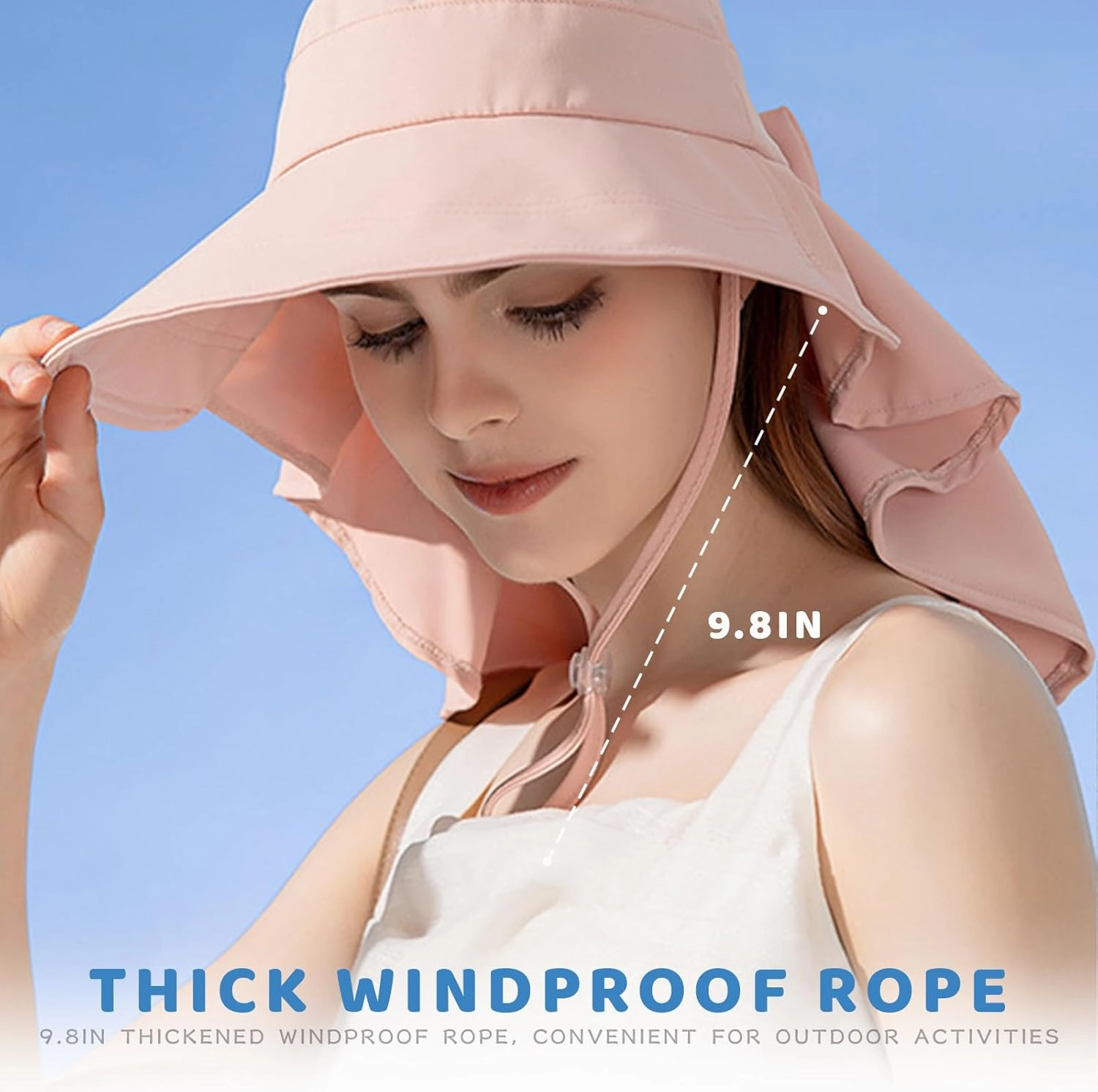 Womens Sun Hat UPF 50  Wide Brim Gardening Hat with Neck Flap