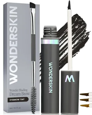 Wonderskin Dream Brow Eye Brow Gel, Long Lasting Eyebrow Gel, Water-resistant, Transfer Proof Tinted Filler Eyebrow Mascara (Black)