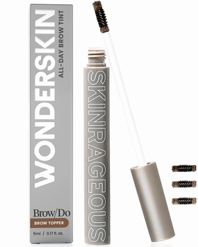 Wonderskin Brow/Do Eyebrow Gel Topper - Skinrageous All-Day Eyebrow Tint Mascara, Long-Lasting, Waterproof & Transfer-Proof Brow Gel Topper (Dark Brunette)