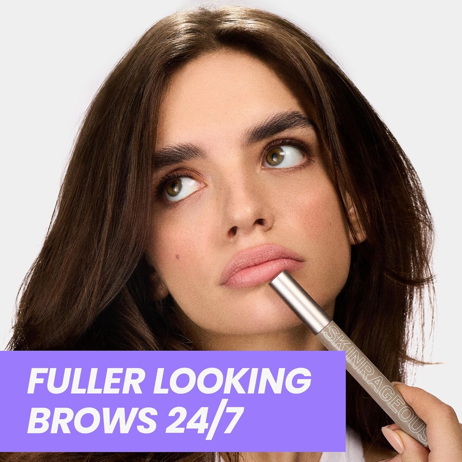 Wonderskin Brow/Do Eyebrow Gel Topper - Skinrageous All-Day Eyebrow Tint Mascara, Long-Lasting, Waterproof & Transfer-Proof Brow Gel Topper (Dark Brunette)
