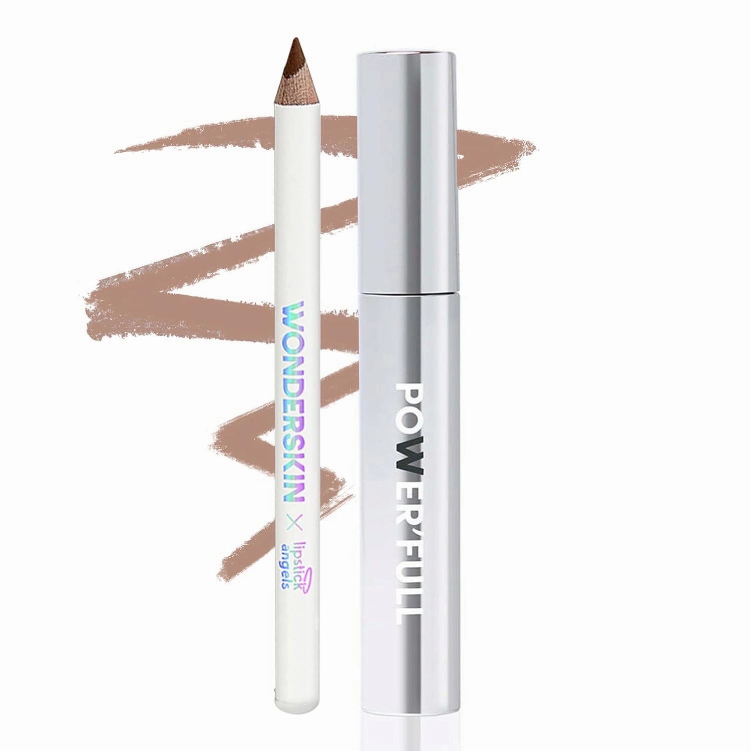 Wonderskin Long Lasting Eyebrow Pencil (Blonde) and Power'Full Mascara for Length and Volume (Black)