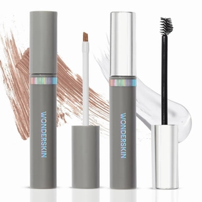 Wonderskin Wonder Blading Brow Stain & Go Masque with Brow Styler Gel, Long Lasting Eyebrow Tint and Clear Gel, Volumizing and Smudge Proof (Blonde)