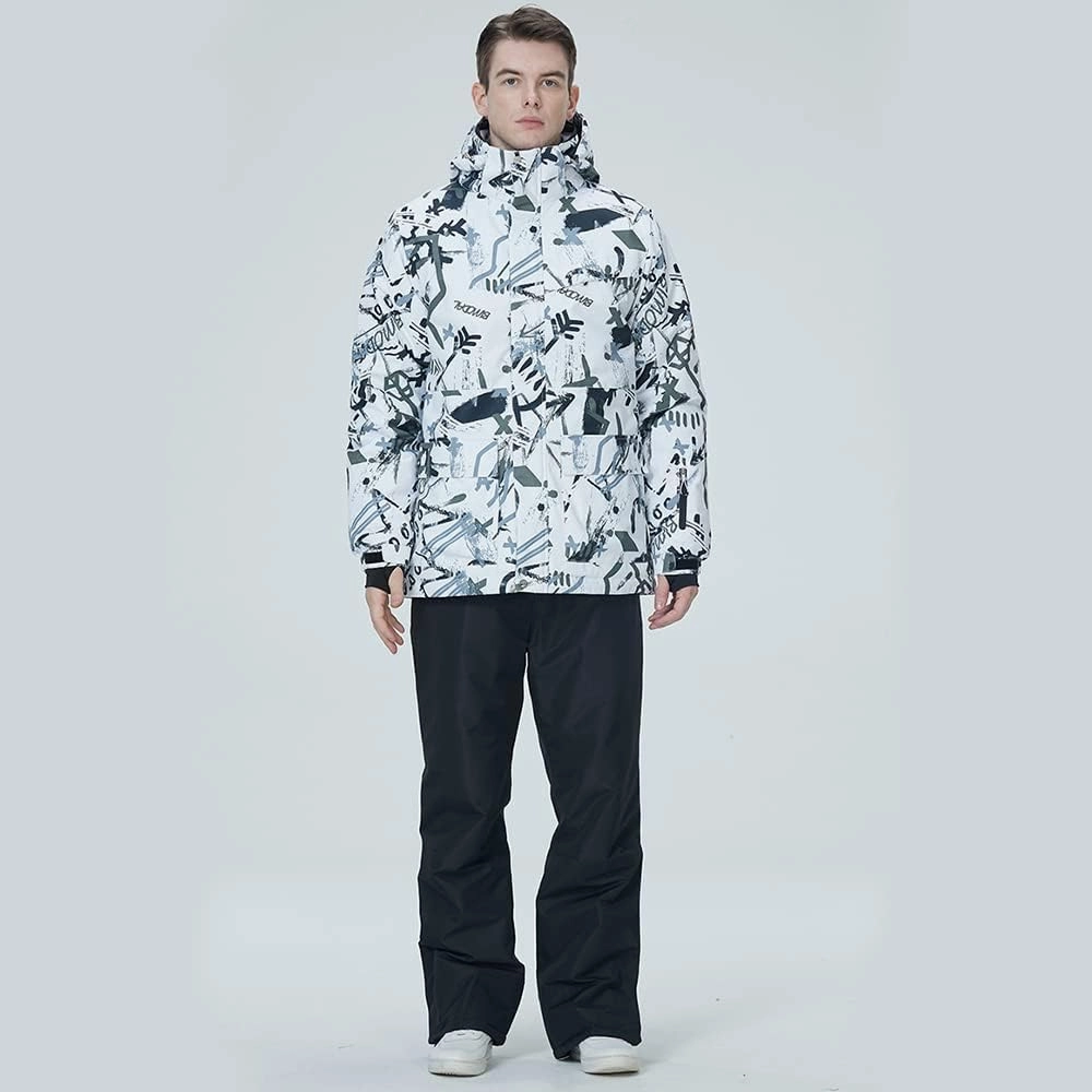 WOWULOVELY Men's Winter Snowsuit Waterproof Windproof Mountain Jacket and Pant Sets Insulated Snowboarding Skisuit