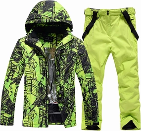WOWULOVELY Men's Winter Snowsuit Waterproof Windproof Mountain Jacket and Pant Sets Insulated Snowboarding Skisuit