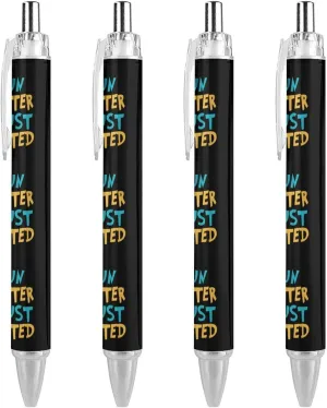 Yepp I Just Farted Cute Ballpoint Pens for Women and Man Retractable 0.5 Mm Ball Point Pen for Working 4 PCS
