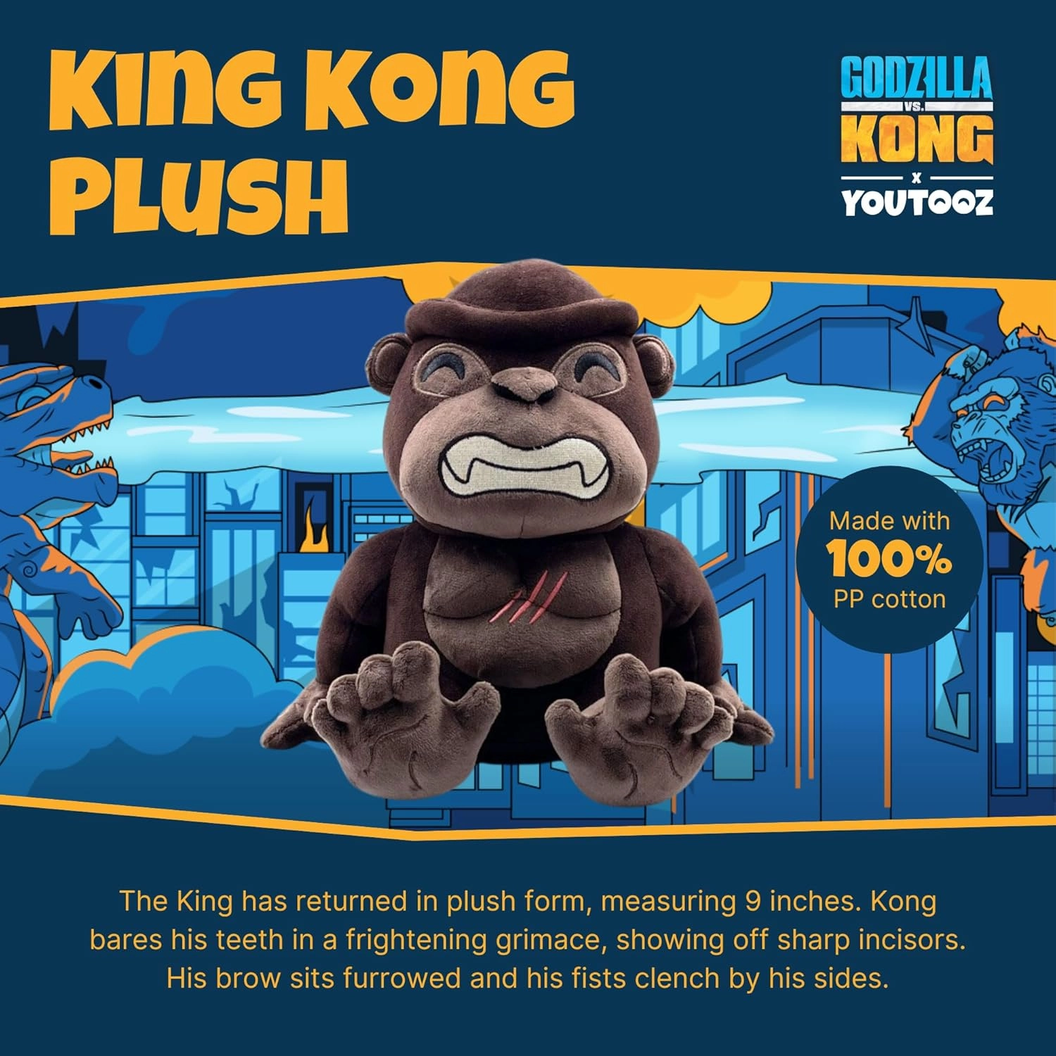 Youtooz King Kong Plush, 9" Inch Collectible Soft Godzilla vs Kong Plushie