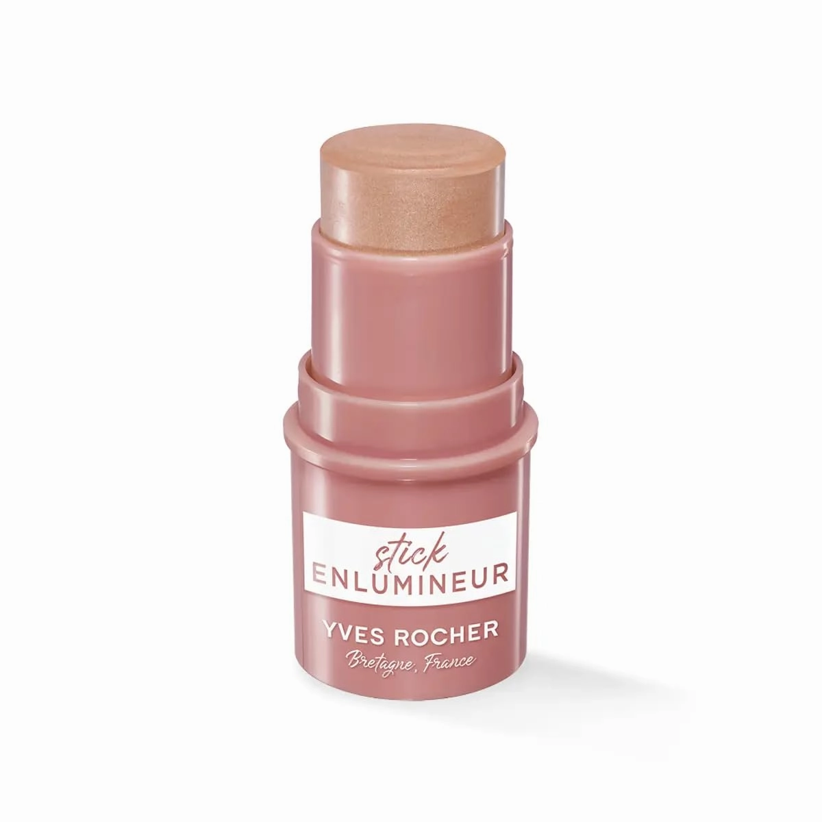 Yves Rocher Stick Highlighter with Coconut Oil Luminous Glow Creamy Texture Easy Blend Natural Radiance Long-Lasting Makeup Pink 4.8g / 0.17oz
